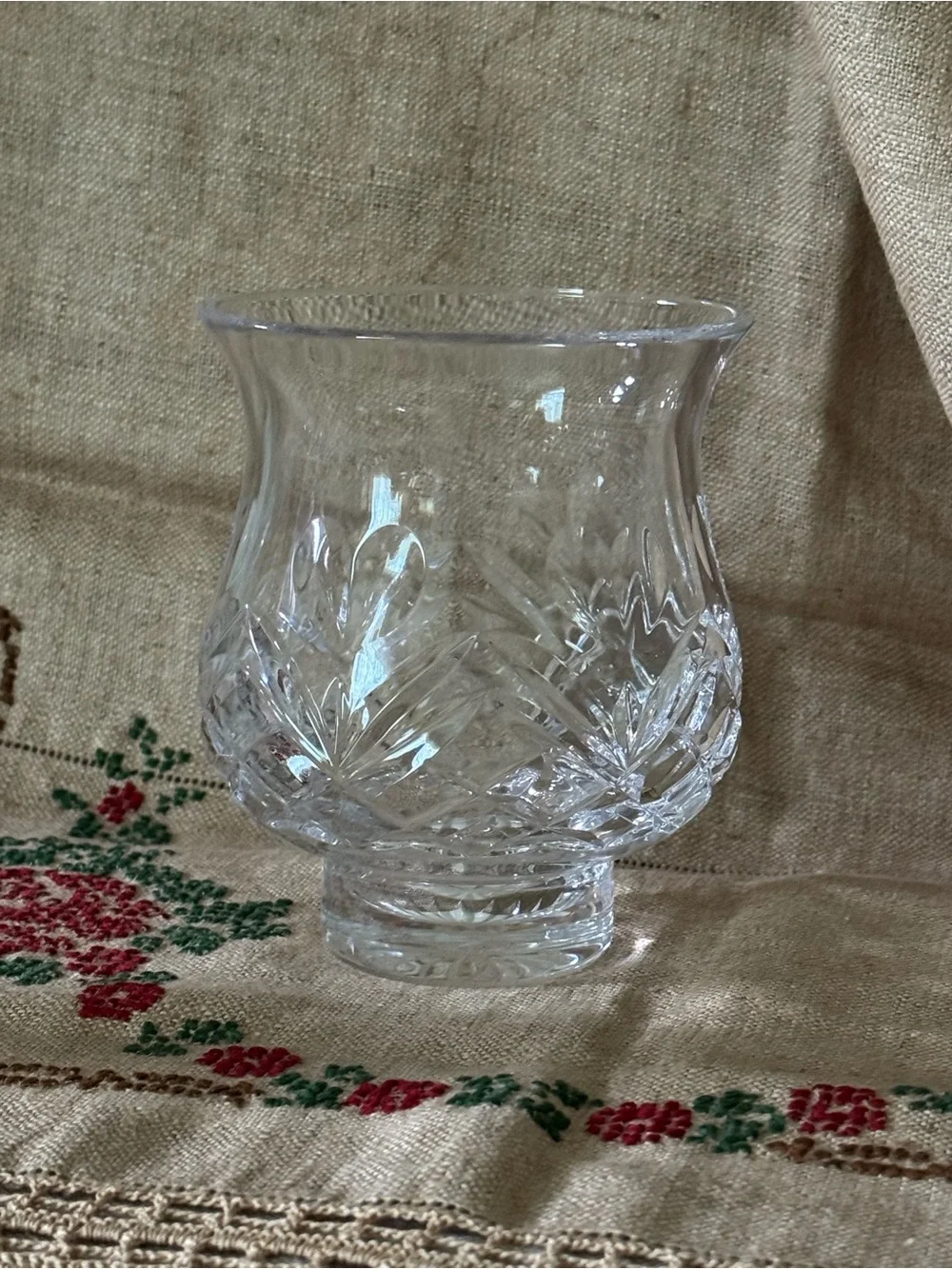 Waterford Crystal With Love Hurricane Candle Votive Lamp